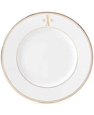Lenox Federal Gold Monogram Dinner Plate Block Letters
