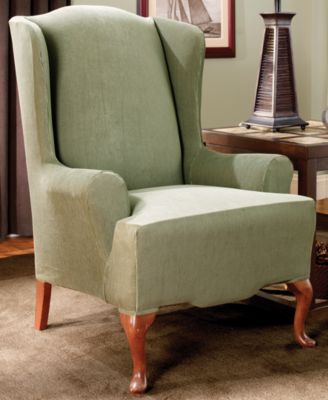 Sure Fit Stretch Stripe Wing Chair Slipcover