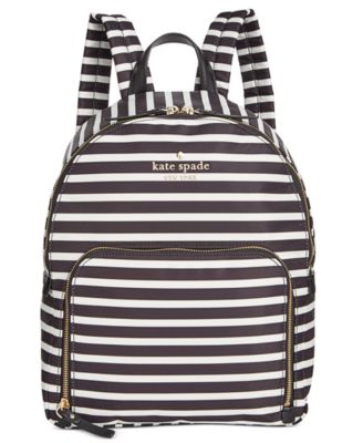 kate spade black and white striped backpack