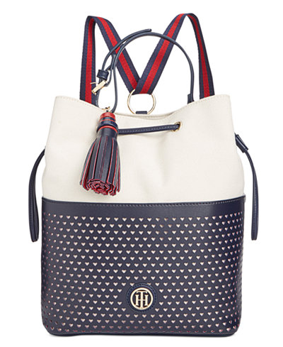 Tommy Hilfiger Small Laura Mixed Media Sling Backpack