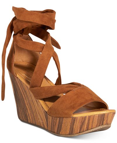 Kenneth Cole Reaction Women's Sole Rise Lace-Up Platform Wedge Sandals