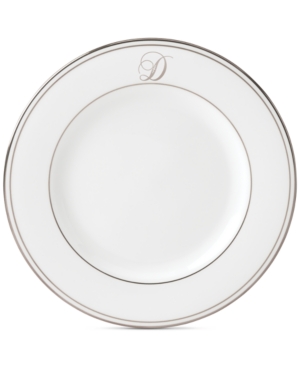 Lenox Federal Platinum Monogram Salad Plate Script Letters