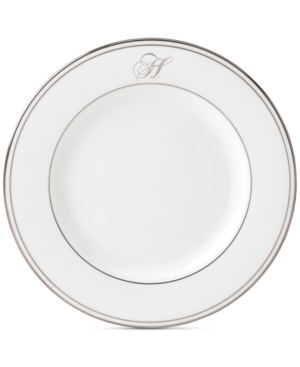 Lenox Federal Platinum Monogram Salad Plate Script Letters
