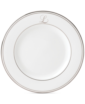 Lenox Federal Platinum Monogram Salad Plate Script Letters