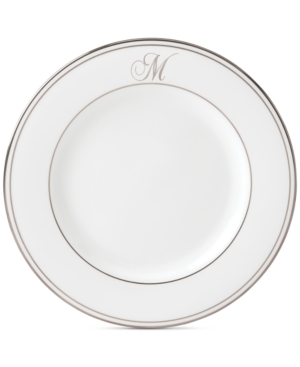 Lenox Federal Platinum Monogram Salad Plate Script Letters