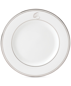 Lenox Federal Platinum Monogram Salad Plate Script Letters
