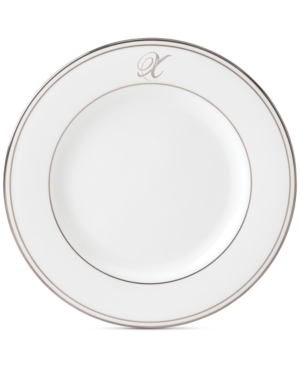 Lenox Federal Platinum Monogram Salad Plate Script Letters