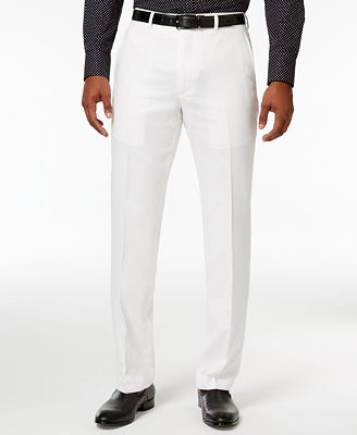 Sean John Men's Classic-Fit White Linen Dress Pants - Pants - Men - Macy's