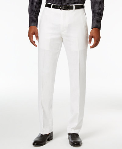 Sean John Men's Classic-Fit White Linen Dress Pants - Pants - Men ...