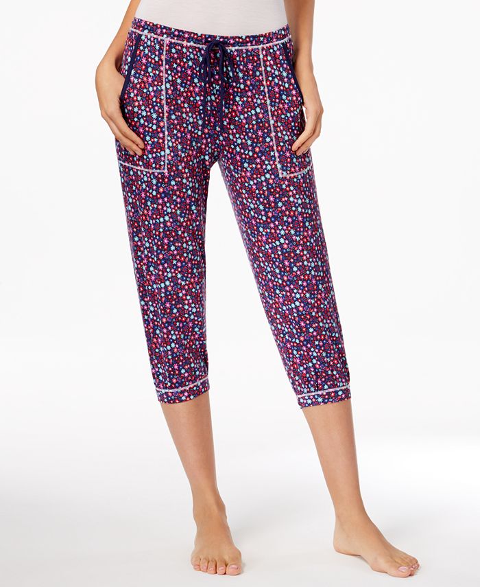 Layla Peace.Sleep.Love Printed Knit Capri Pajama Pants - Macy's