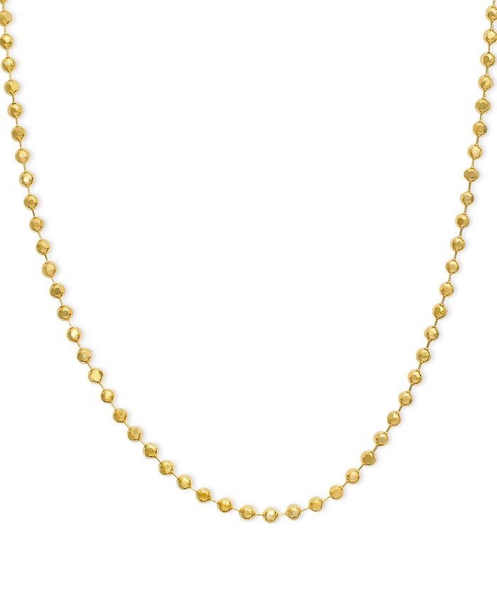 Macy's 14k Gold Necklace, 1620" Bead Chain Macy's