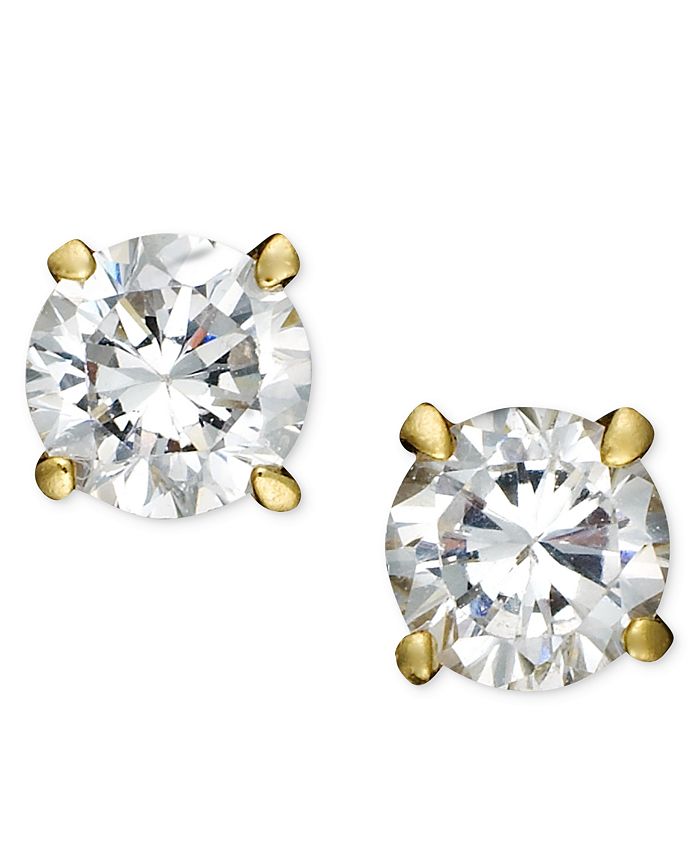 Giani Bernini Crystal Pavé Ball Chain Drop Earrings in 14k Gold