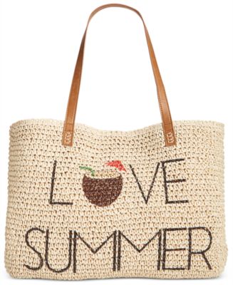 Style & Co Love Summer Straw Beach Bag, Created for Macy&#39;s - Handbags & Accessories - Macy&#39;s