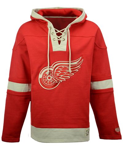 Old Time Hockey Men's Detroit Red Wings Lacer Hoodie