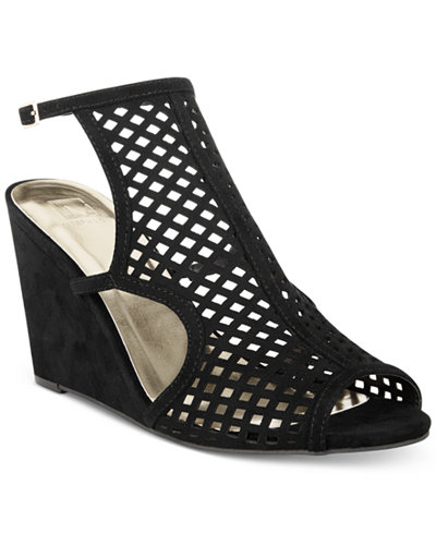 Material Girl Kinzley Peep-Toe Wedge Sandals, Only at Macy's