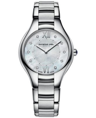 Raymond Weil - Watch, Women's Swiss Noemia Diamond Accent Stainless Steel Bracelet 32mm 5132-ST-00985