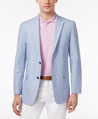 Tommy Hilfiger - Men's Slim-Fit Light Blue Palm Tree Sport Coat