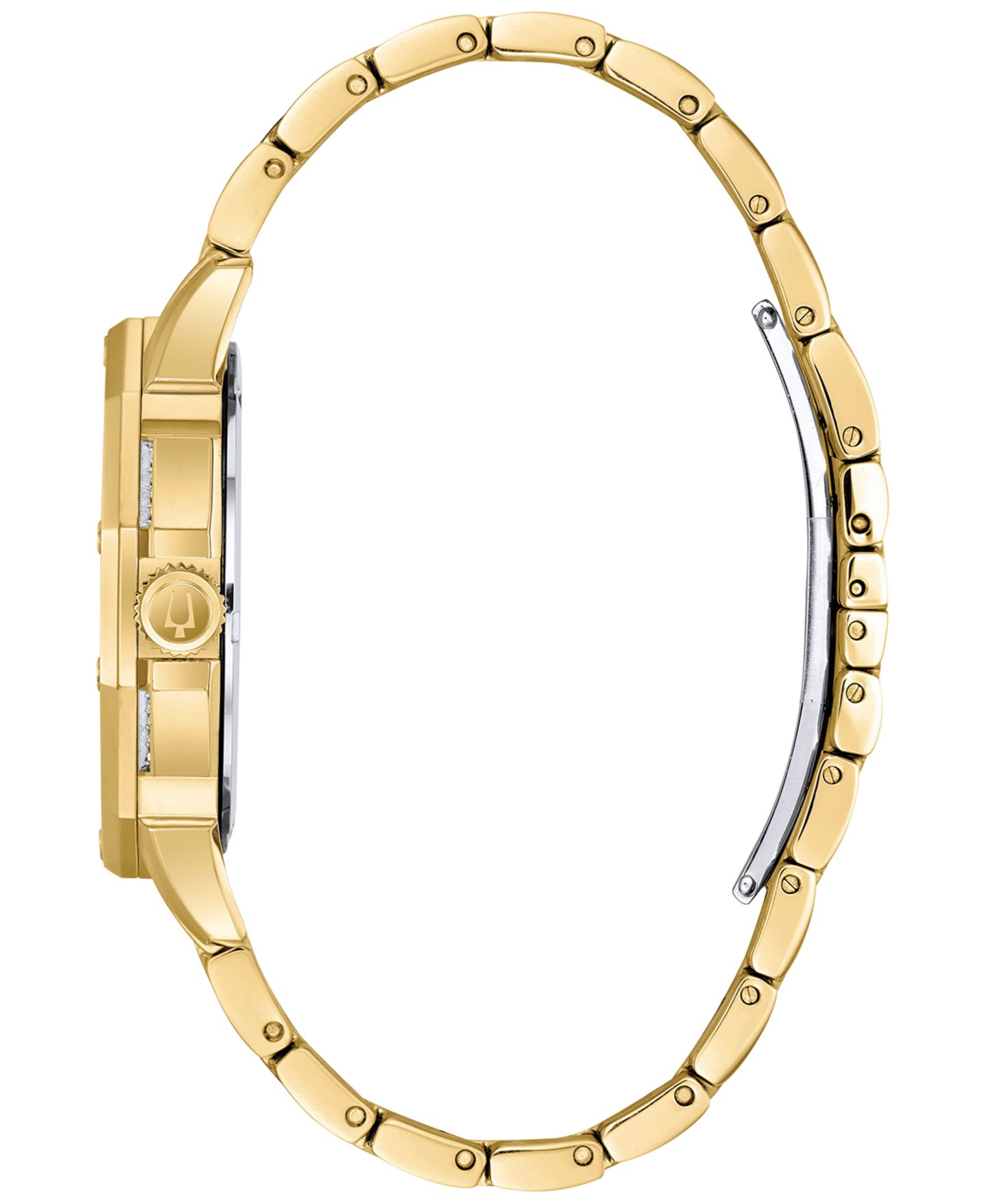 Мужские часы Bulova Crystal Accented Gold-Tone Stainless Steel Bracelet Watch 43mm — фото 2