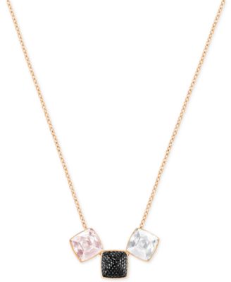 Swarovski - Rose Gold-Tone Multi-Crystal Pendant Necklace