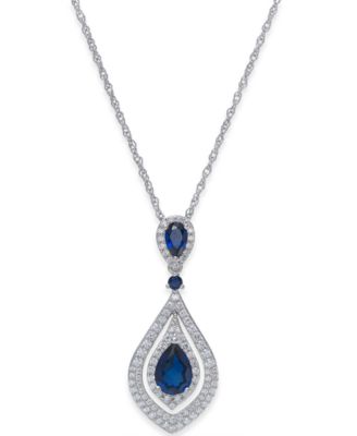 Macy's - Ruby (1-1/4 ct. t.w.) and Diamond (1/2 ct. t.w.) Pendant Necklace in 14k Gold