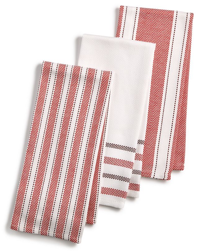 Martha Stewart Collection 3Pc. Basket Weave Kitchen Towels, Created