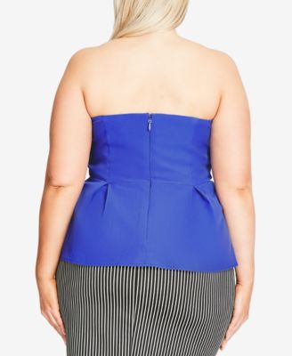 Trendy Plus Size Peplum Corset Top