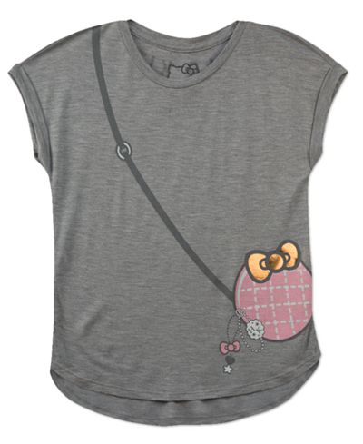 Hello Kitty Purse-Print T-Shirt, Big Girls (7-16)