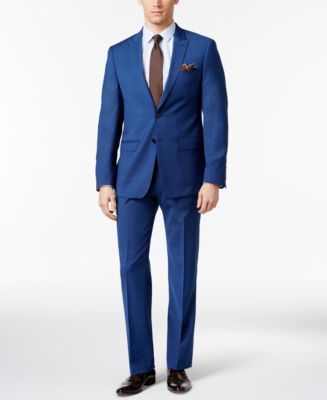 Calvin Klein Men's Slim Fit High Blue Pindot Suit - Macy's