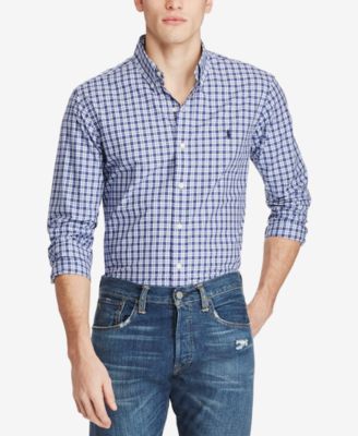 polo ralph lauren classic fit plaid poplin shirt