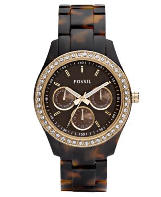 Fossil - Women's Stella Tortoise Resin Bracelet Watch 37mm ES2795
