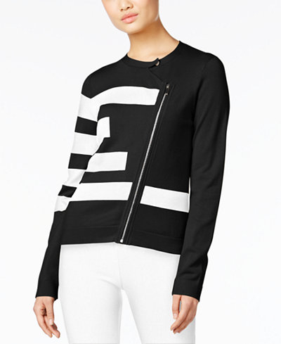 Grace Elements Asymmetrical-Zip Sweater Jacket