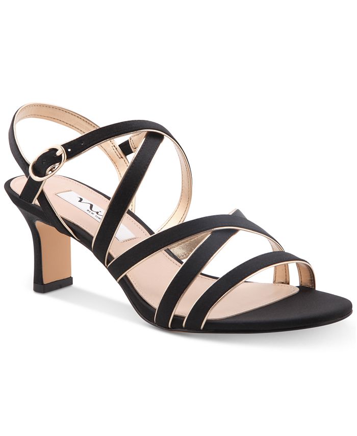 nina genaya strappy evening sandals taupe