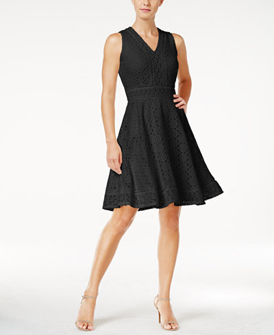 Charter Club Lace Fit & Flare Dress, Created for Macy&#39;s - Dresses - Women - Macy&#39;s