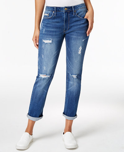 Calvin Klein Jeans Boyfriend Ripped Halsey Wash Slim-Leg Jeans