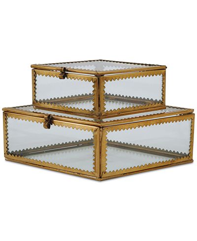 Glass and Metal Boxes, Set of 2
