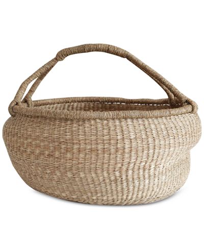 Round Seagrass Basket with Handle