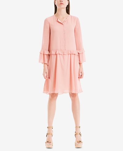 Max Studio London Ruffled Drop-Waist Shift Dress