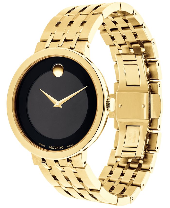 Movado Men's Swiss Esperanza Gold-Tone Stainless Steel Bracelet Watch ...