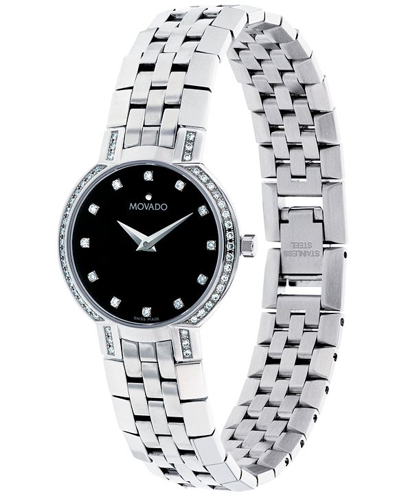 Movado Women's Swiss Faceto Stainless Steel Bracelet Watch 25mm 0605586 ...