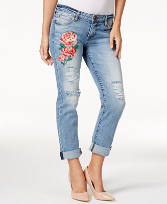 Kut from the Kloth Embroidered Catherine Boyfriend Jeans - Jeans ...
