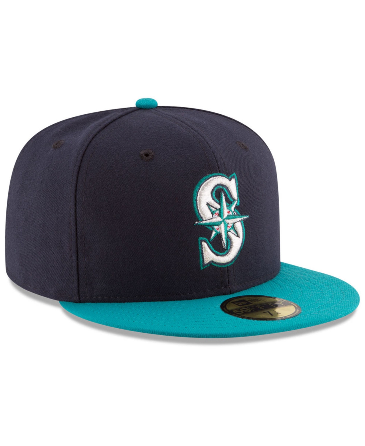 Shop New Era Seattle Mariners Authentic Collection 59fifty Fitted Cap In Navy,teal