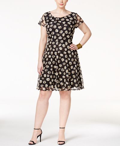 Love Squared Trendy Plus Size Printed Lace Dress