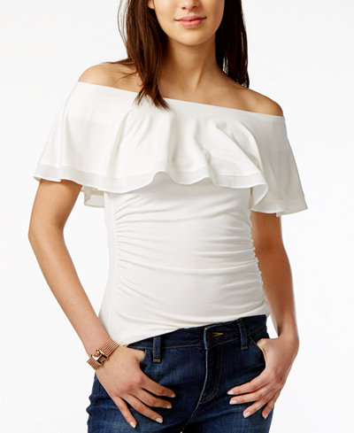 Tommy Hilfiger Off-The-Shoulder Flounce Top, Only at Macy's