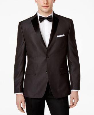 Alfani - Men's Slim-Fit Black Micro-Grid Dinner Jacket