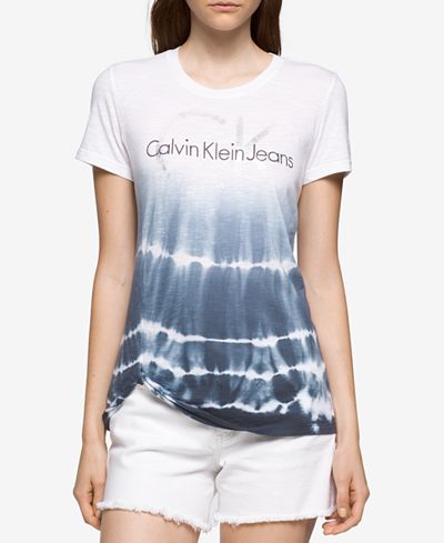 calvin klein metallic foil tunic shir