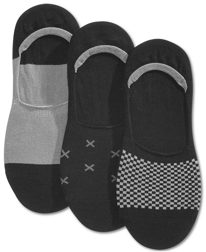 Bar III Men's 3 Pack Patterned Mini-Check Sock Liners, Created for Macy ...