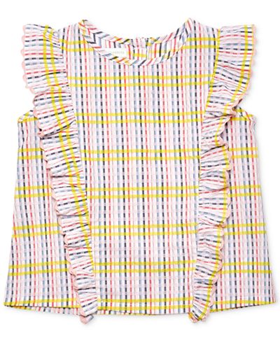 Margherita Kids by Margherita Missoni Ruffle Check Shirt, Little Girls (2-7)