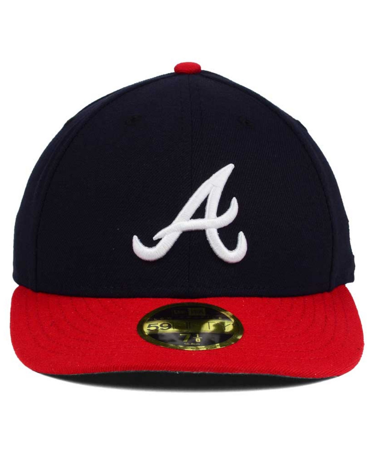 Shop New Era Atlanta Braves Low Profile Ac Performance 59fifty Cap In Navy,red