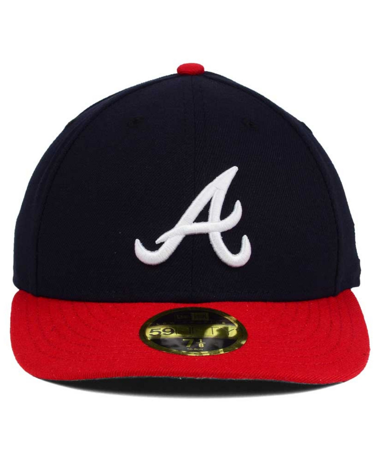 New Era Atlanta Braves Low Profile Ac Performance 59fifty Cap In Navy,red