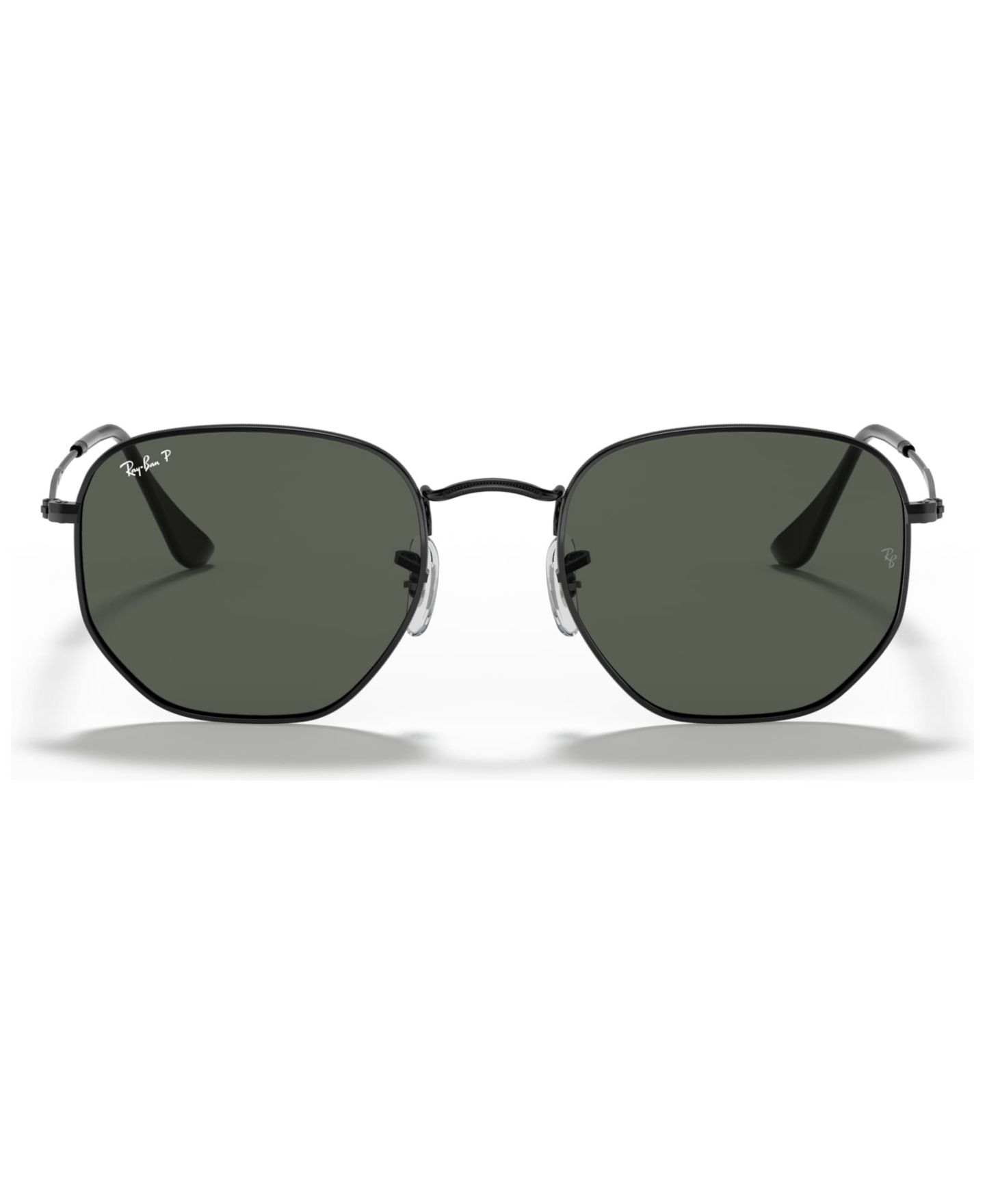 Солнцезащитные очки Ray-Ban Unisex Geometric Polarized Metal Sunglasses, RB3548N, цвет: Чёрный / Зелёный — фото 1